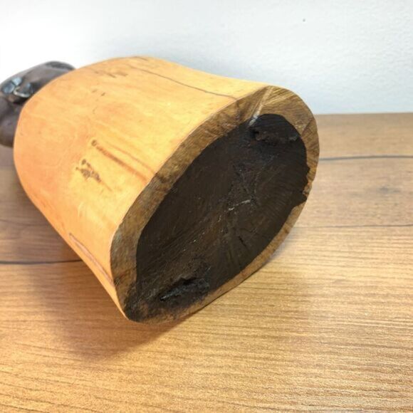 Carved Old African Solid Wood Carving Female Bust Figure Art Artwork - Picture 10 of 10